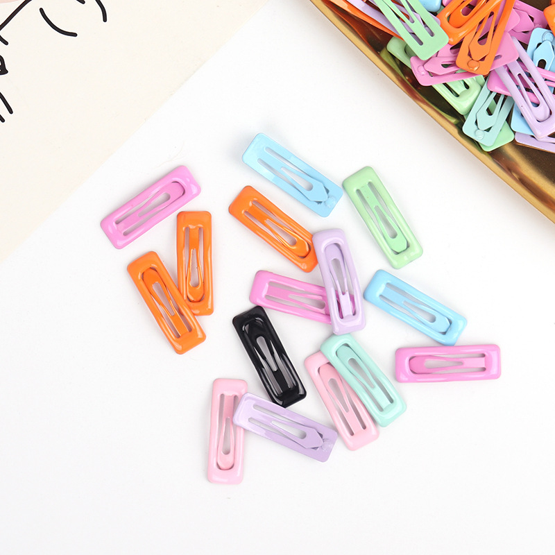 糖果色3cm迷你方形bb夹夏季儿童碎发马卡龙色边夹发饰刘海夹