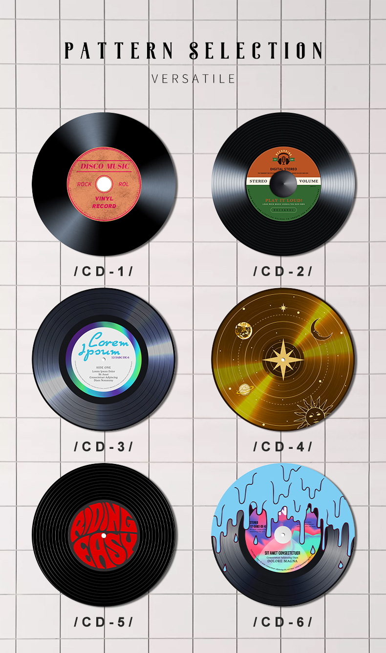 黑胶唱片地毯,圆形地毯,地垫,卧室客厅地毯,跨境地毯