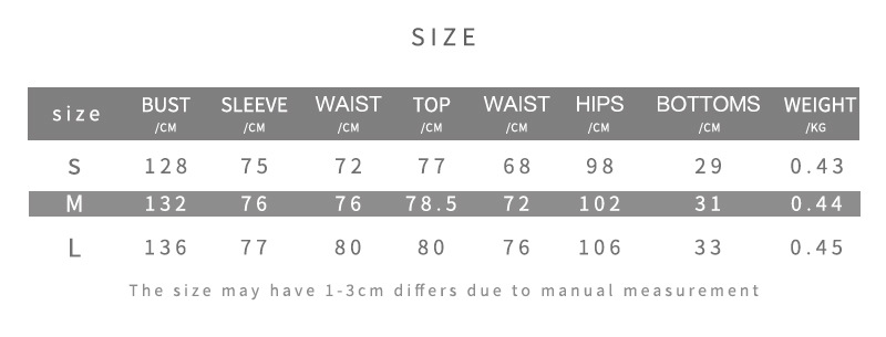 阿里尺码表-英文