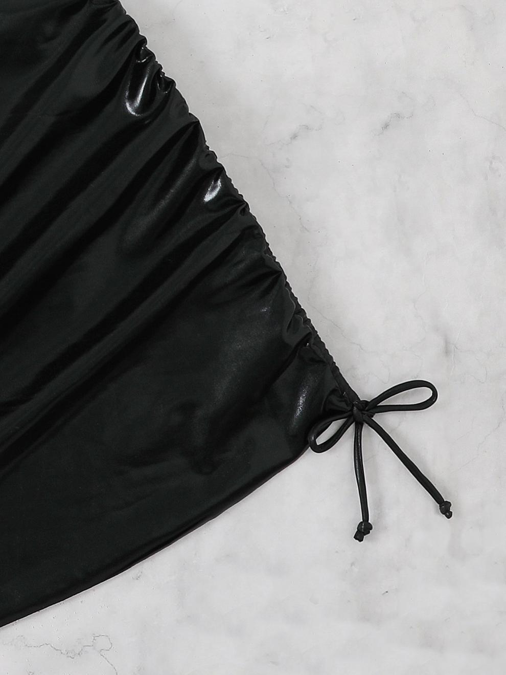 商品详情图_欧美新款泳衣女烫金三件套性感比基尼纯色金属分体三