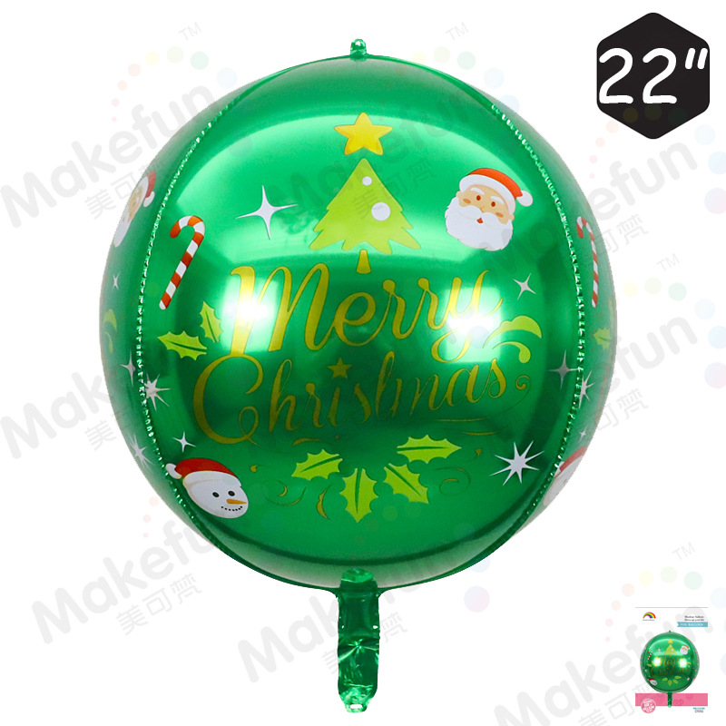 4D绿色金字圣诞圆球