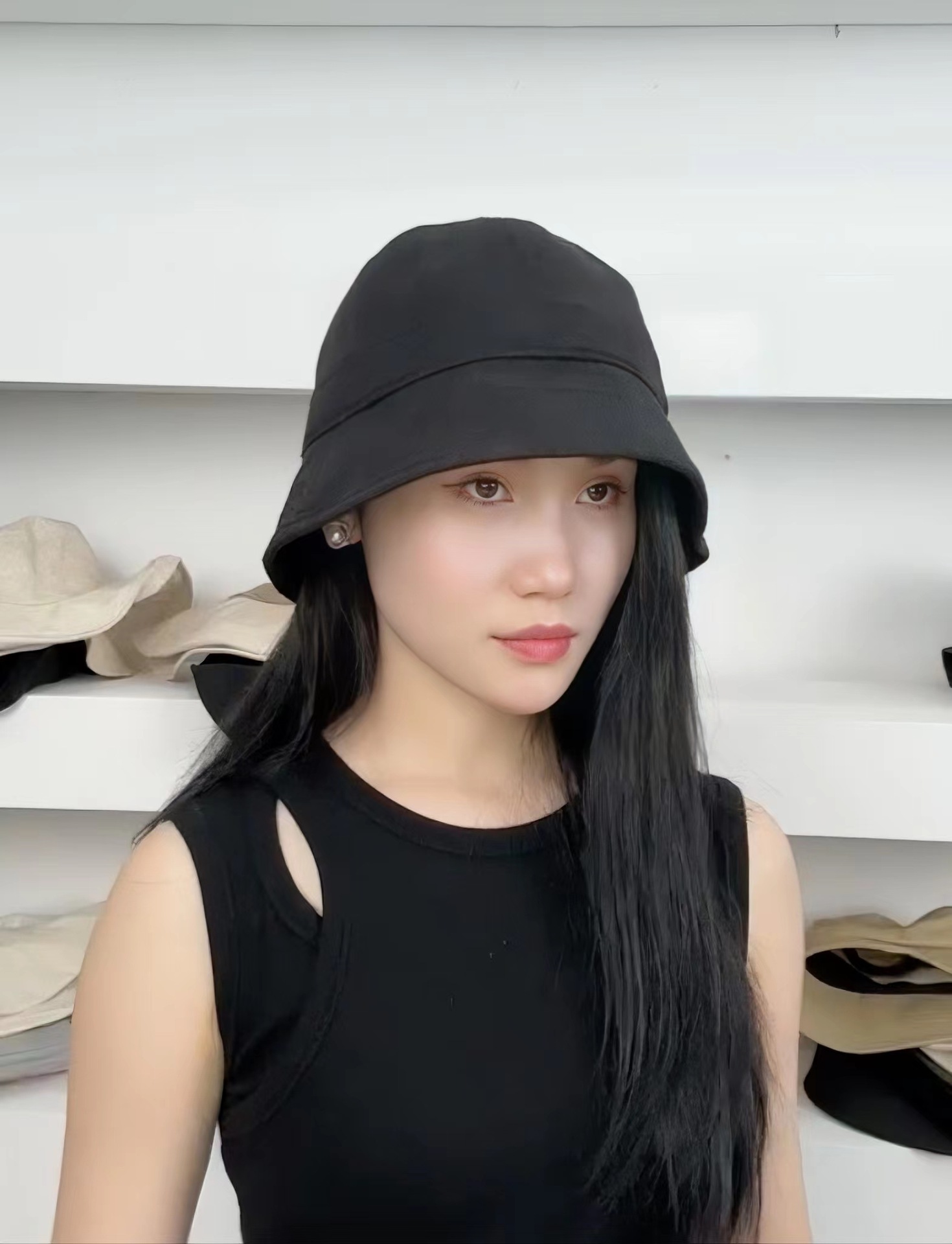 YF126-亚麻圆顶小檐盆帽