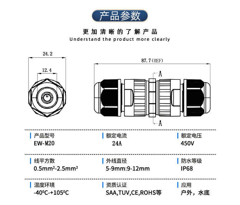 P20防水连接器IP68