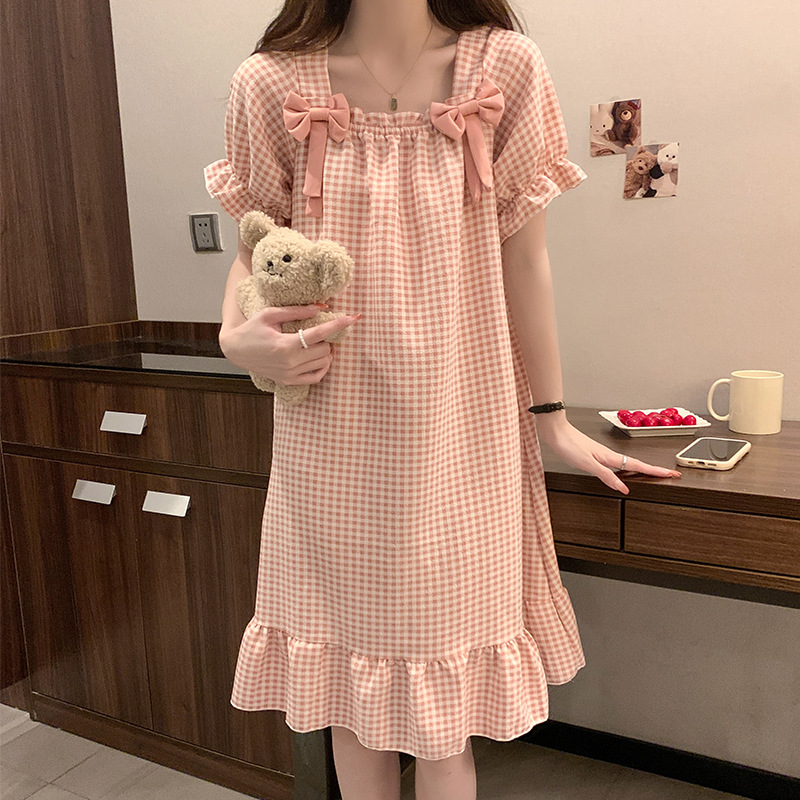 4945-6#蝶结粉格 (6)