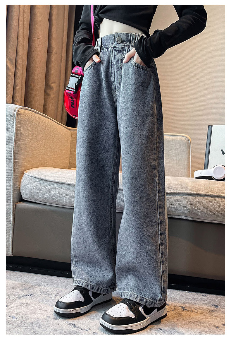 一粒扣牛仔阔裤_13