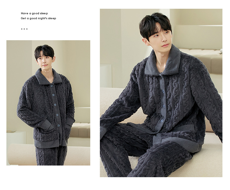 深灰中领绒男S104_04