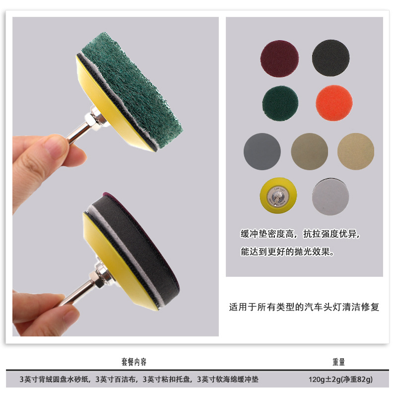 YH 3寸混合砂纸21件套 大灯套餐6