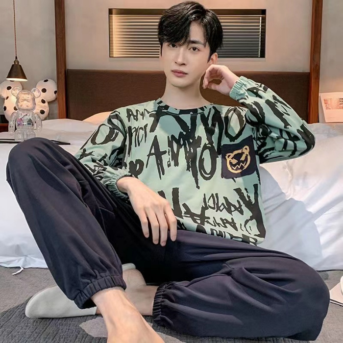 66黑字熊-绿-男长