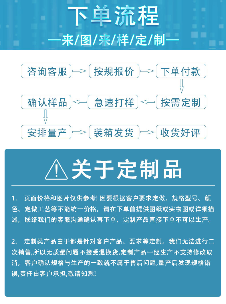 定制品注意事项
