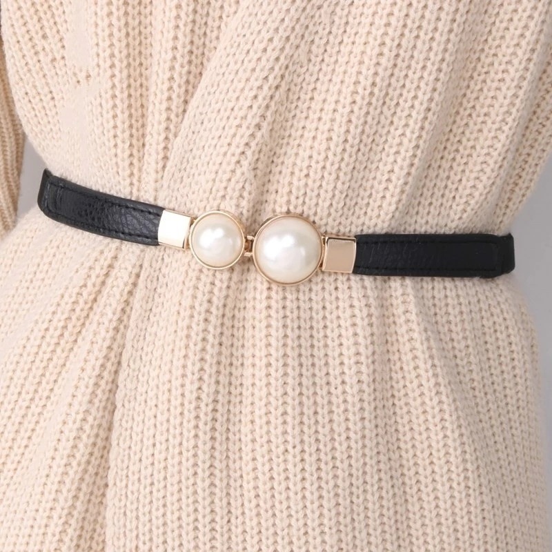 Women-Double-Pearl-Belt-PU-Lea