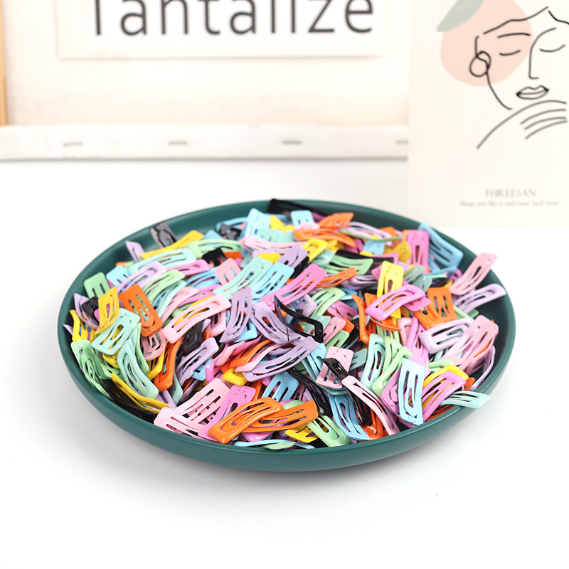 糖果色3cm迷你方形bb夹夏季儿童碎发马卡龙色边夹发饰刘海夹