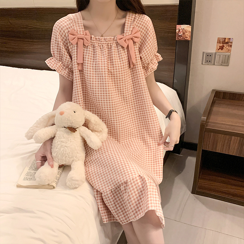 4945-6#蝶结粉格2