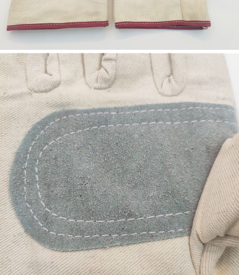 双层铁路加掌帆布手套劳保耐磨工作焊工专用防油加厚防