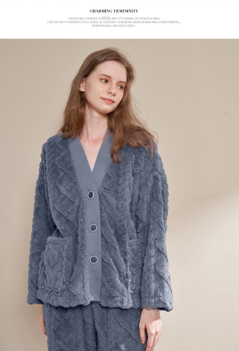 提花开衫--米白——