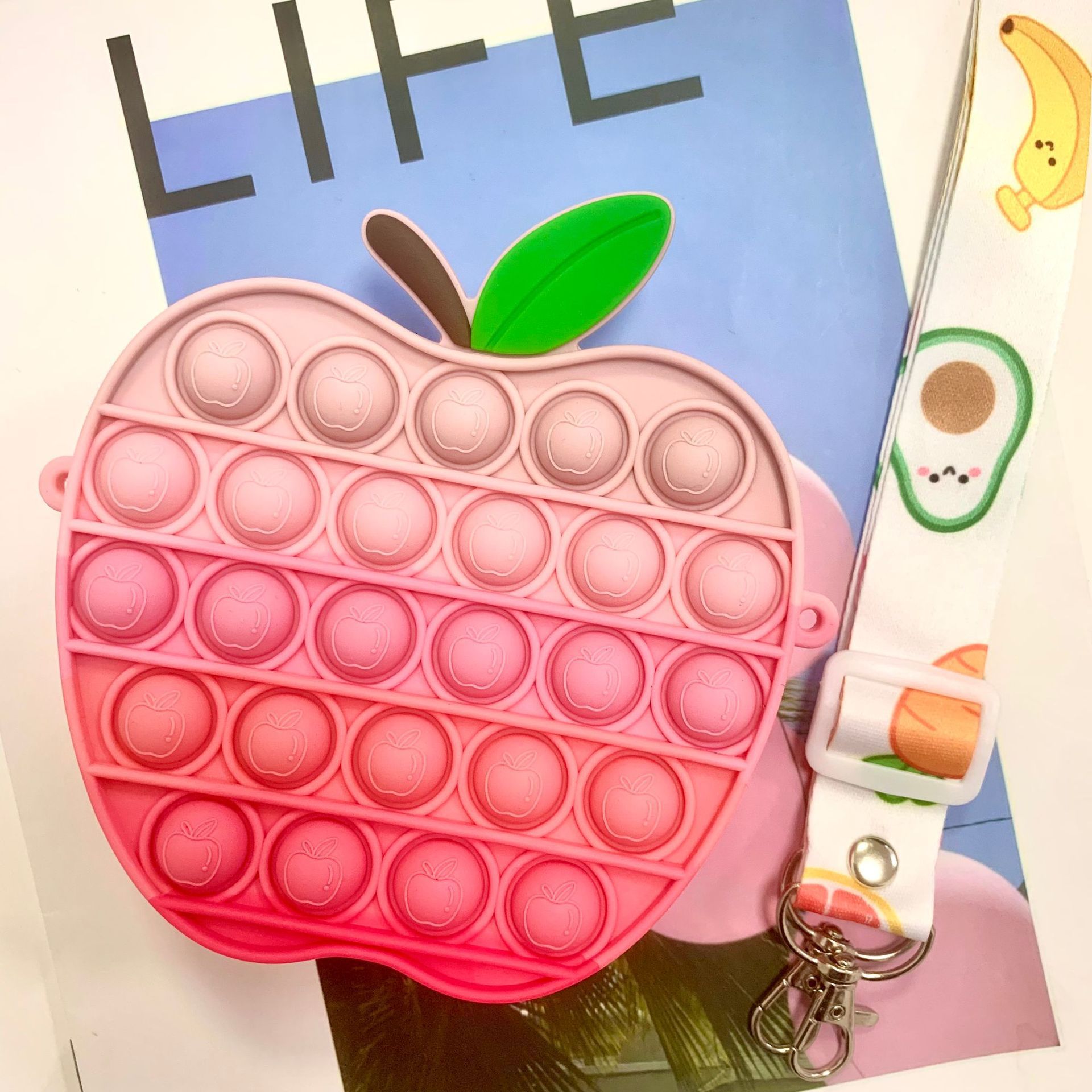 泡泡肩带包（苹果-渐变粉）