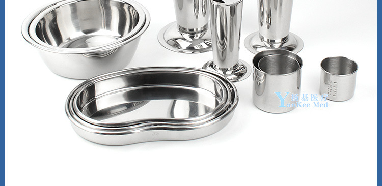 上海金钟不锈钢腰子盘消毒方盘换药碗镊子筒器械器皿
