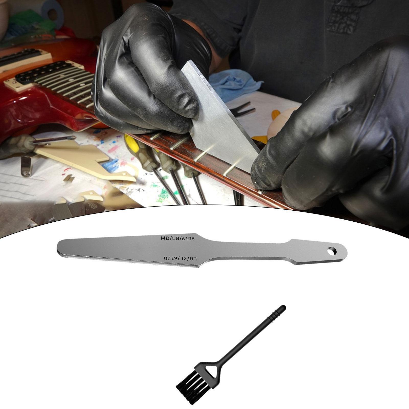 Guitars Fret File with Cleaning Brush Professional Luthier Tool Portable Luthier Repair Tool Guitar Repairing Tool for Guitar 
