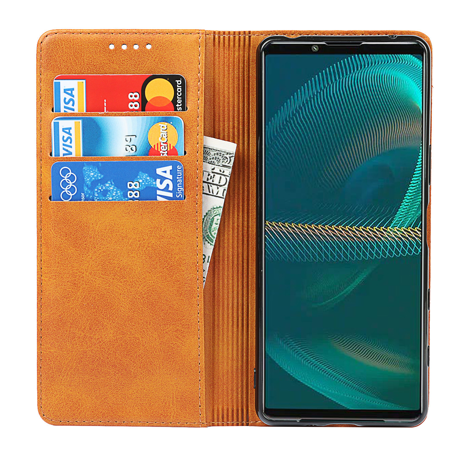 索尼 Xperia 5 III 小牛纹强磁皮套