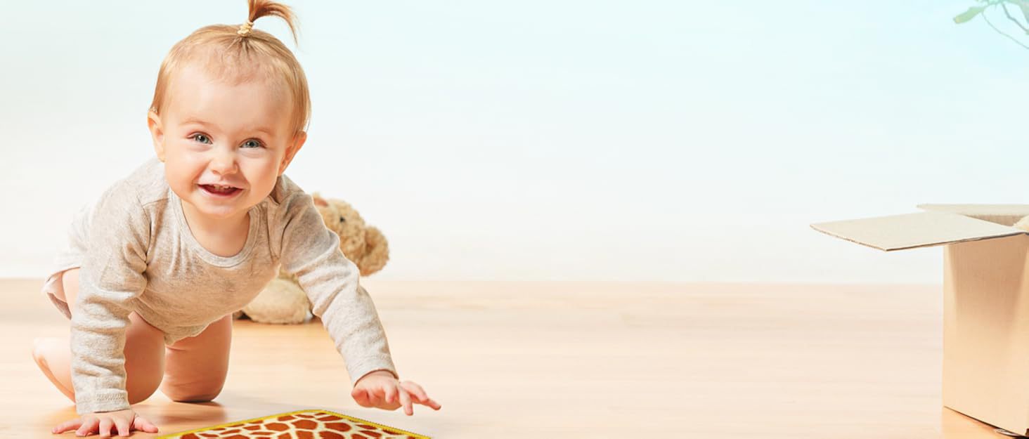 Explore various textures, colors and adorable animal designs, stimulating senses and cognition