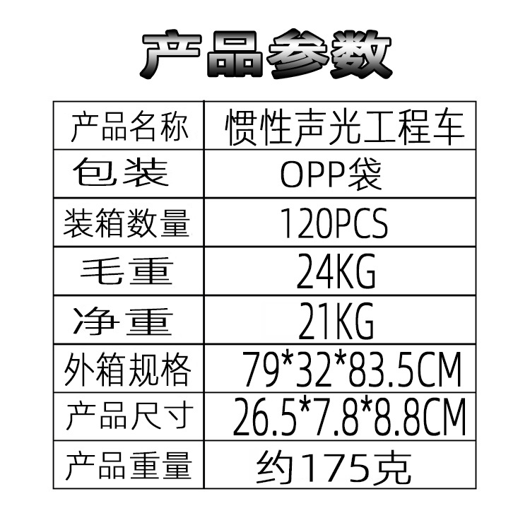常规产品参数表