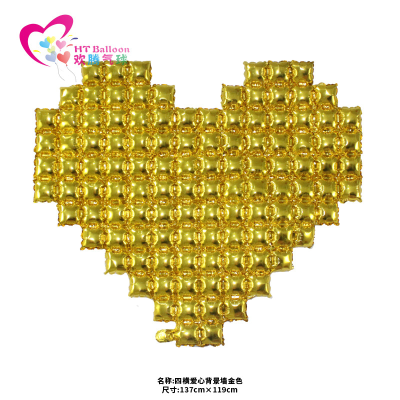 四横爱心背景墙金色ht