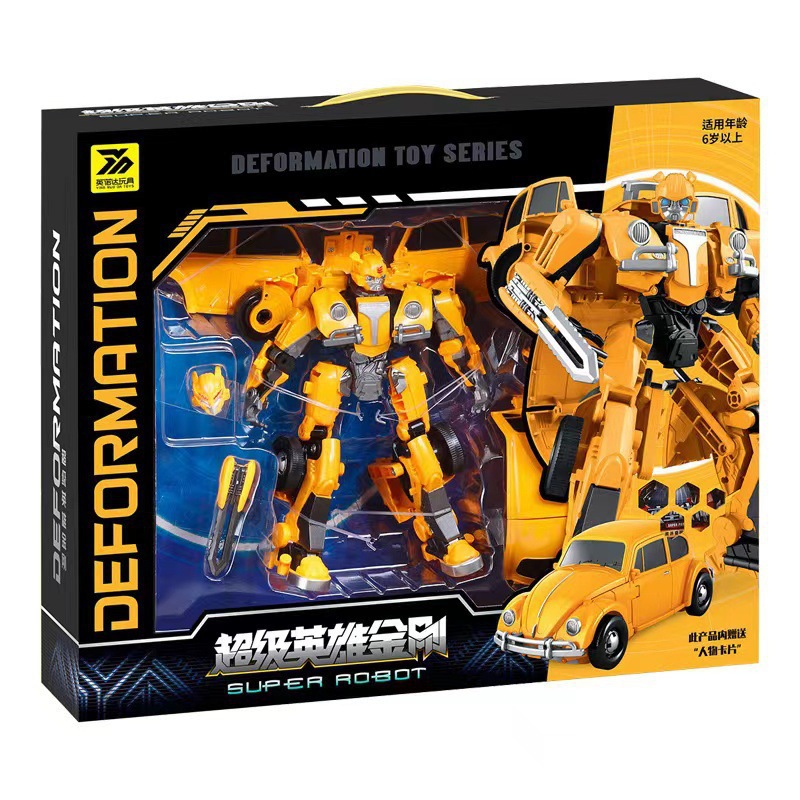 男孩过家家卡通公仔变形玩具666-149机器人变身汽车模型卡