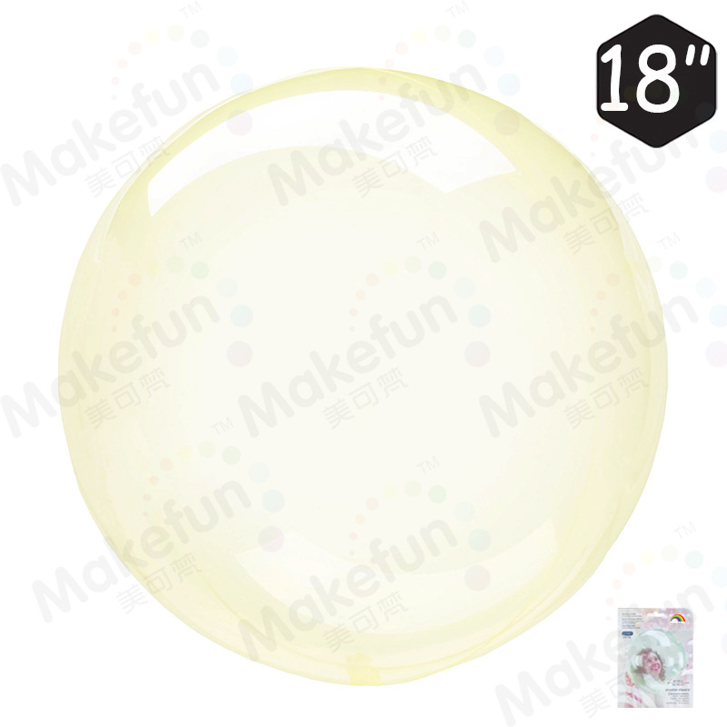 水晶波波球18寸圆球黄色