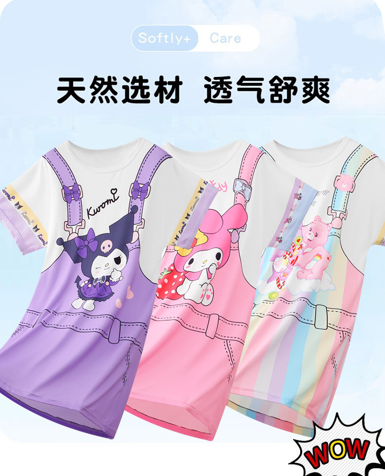 商品详情图_东南亚儿童睡衣夏季女童睡裙短袖可爱公主女孩大童洋
