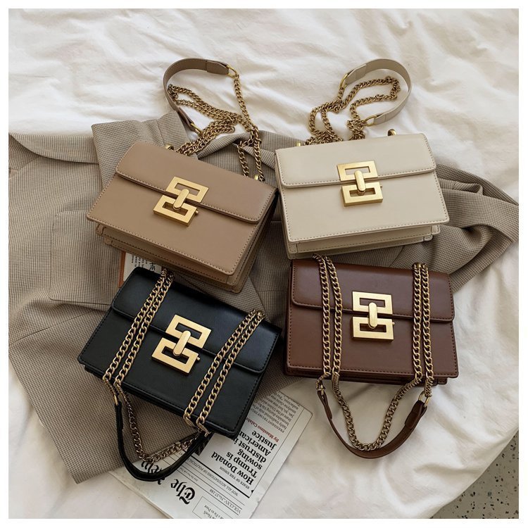 2022夏季新款单肩包小方包PU合成革单肩斜挎锁扣_deta