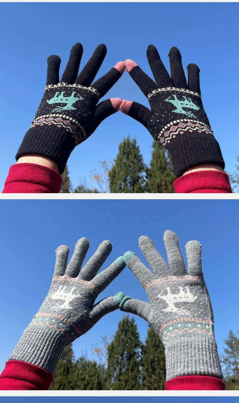 经典小鹿触屏保暖手套 倪暖