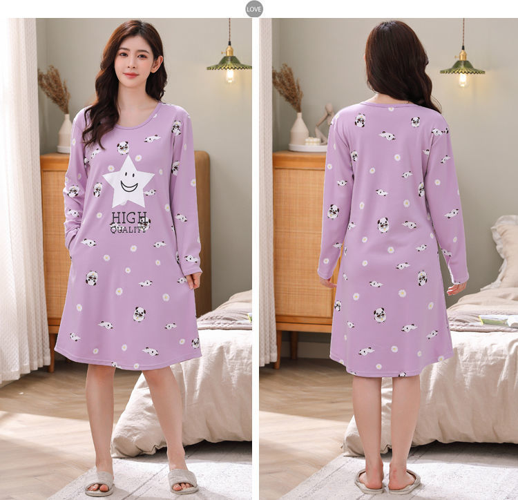 长袖睡裙详情图