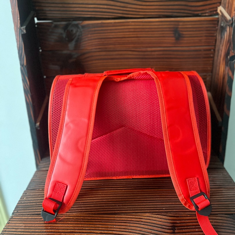 悠乐宠卡通PU双肩背包 红色2