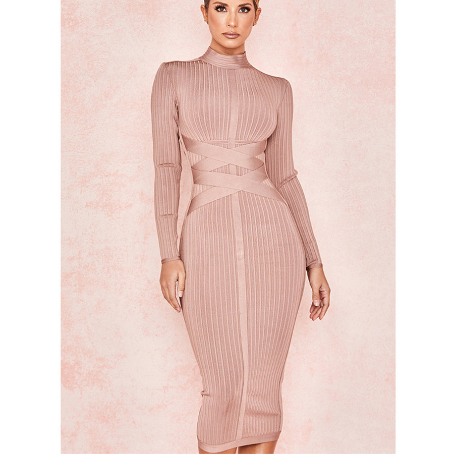 女绷带裙连衣裙短裙 01