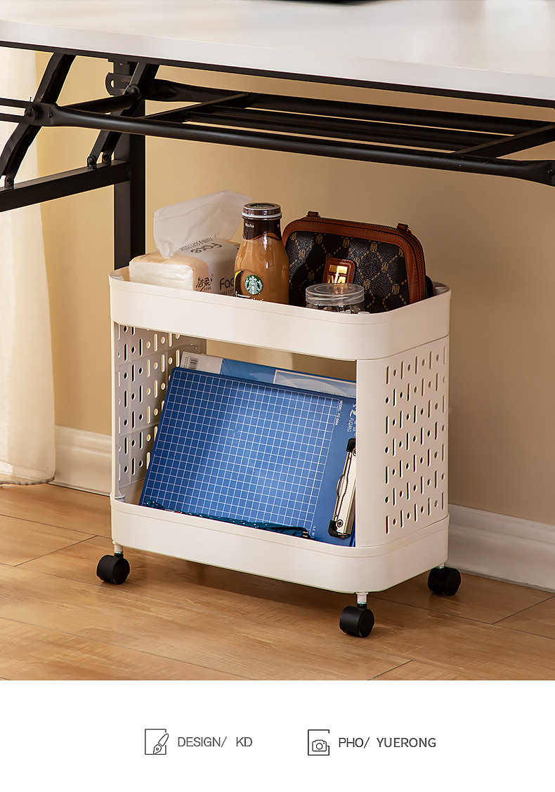 办公桌桌下移动小推车置物架落地书桌厨房浴室夹缝蔬菜