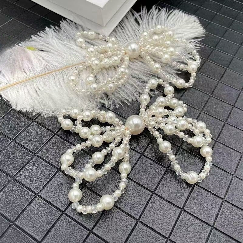 立体珍珠蝴蝶结结手工编织