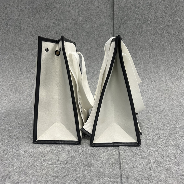 纯白色文艺气质高档帆布托特包手提袋单肩包