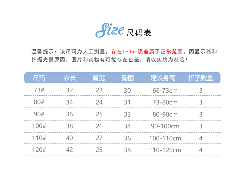 童展尺码表(1)