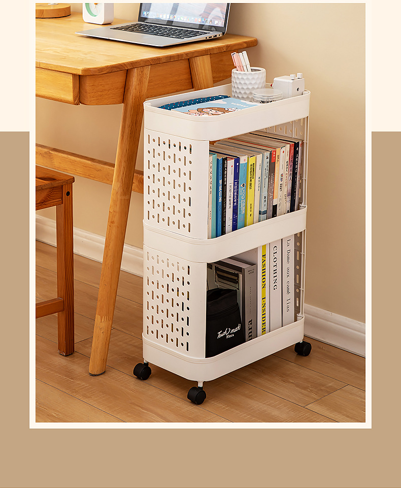 办公桌桌下移动小推车置物架落地书桌厨房浴室夹缝蔬菜