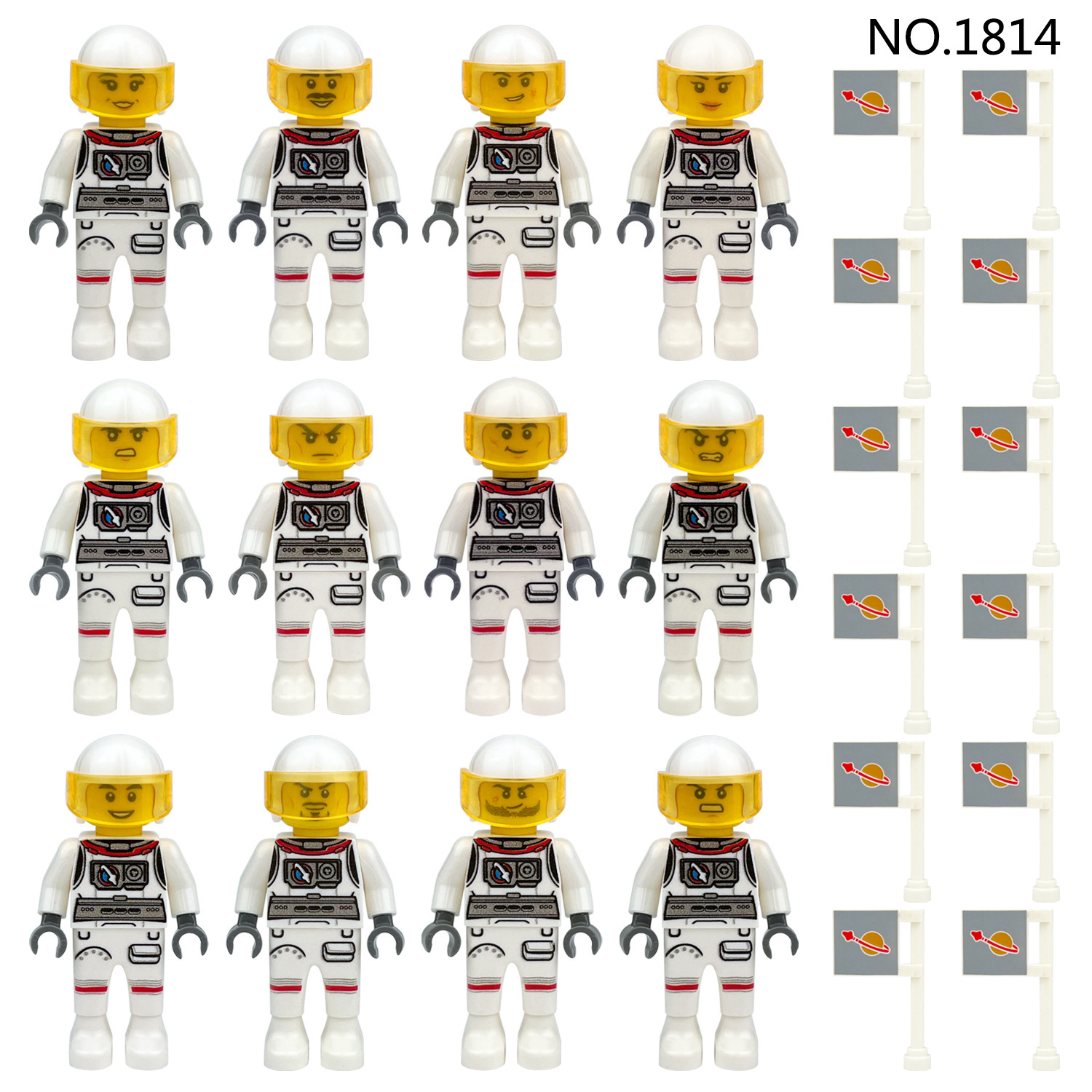 阿里数据包导入_1814宇航员人仔小颗粒飞行员公仔儿童拼装积