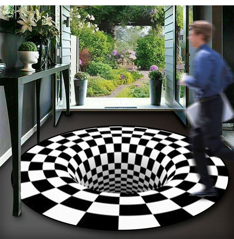 地垫地毯,视觉地毯,客厅地毯,卧室地毯,跨境地毯,沙发茶几垫,眩晕地毯