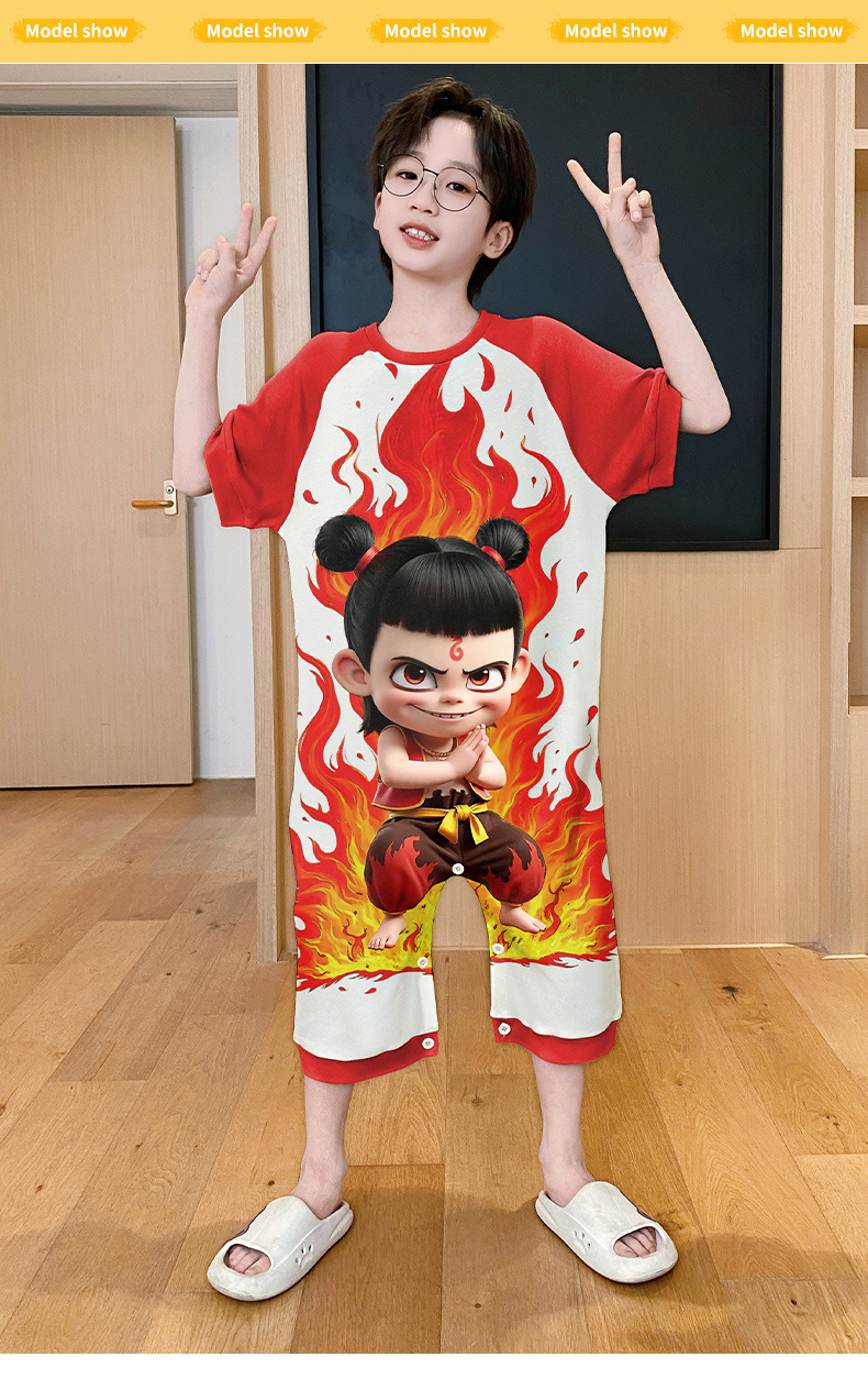 复制_哪吒儿童连体睡衣男童夏季纯棉短袖2025.jpg