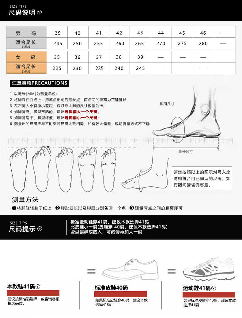 尺码表1