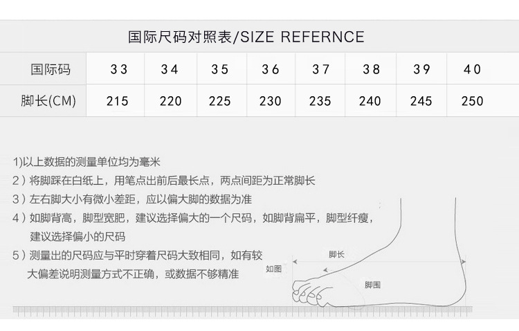 尺码表