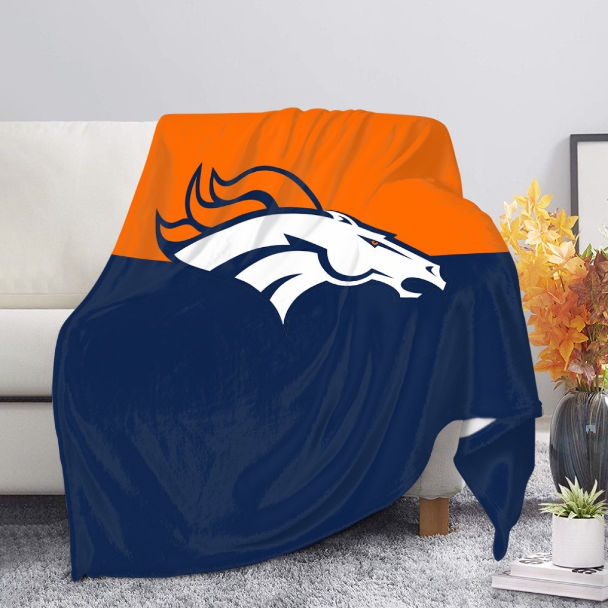 外贸欧美毛毯法兰绒毯子法莱绒毯NFL橄榄球来图印花批发代发