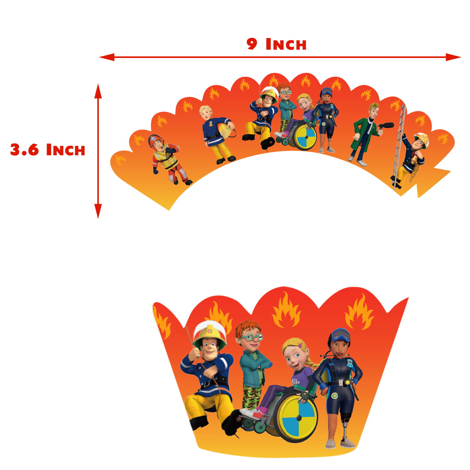 YLB消防员山姆蛋糕围边