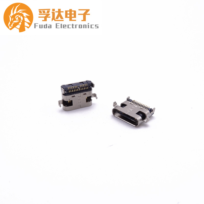 17.TYPE C 24P母座沉板双排SMT四脚插板