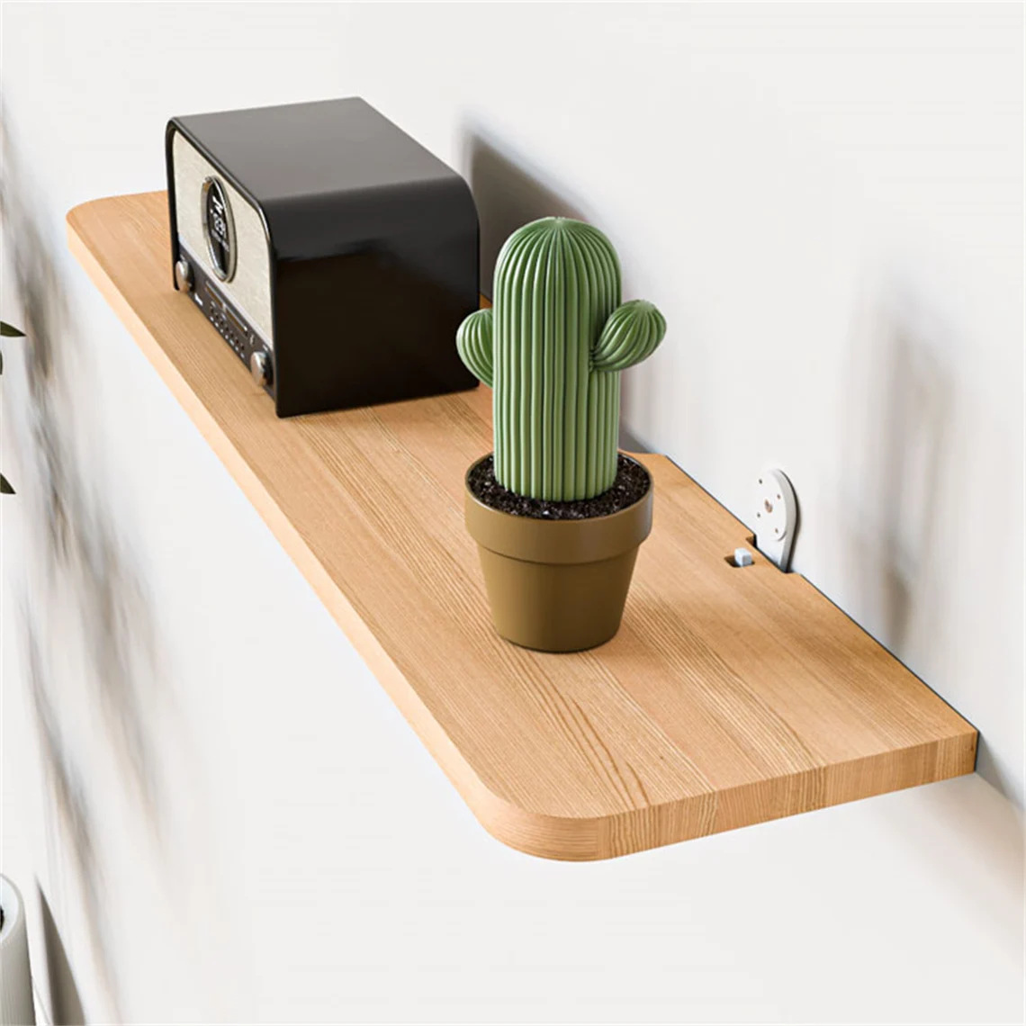 实木创意墙置物架卧室隔断书架客厅展示架墙壁漂浮置物架BSCI