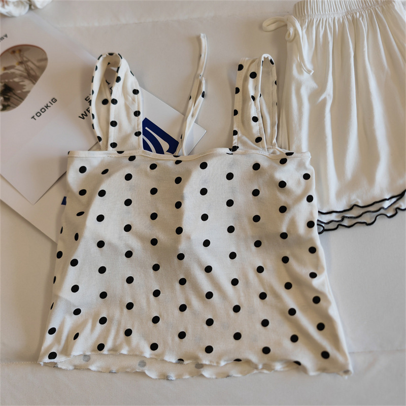 8394.2#波点白背心+白短裤2 (5)