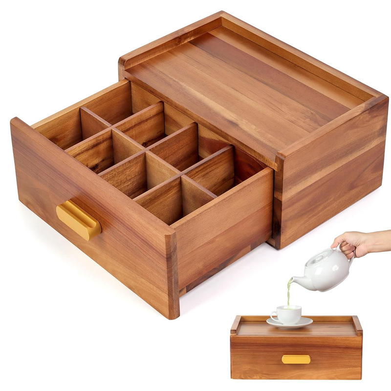 相思木茶叶收纳储物盒抽屉茶包收纳盒咖啡胶囊收纳盒储物盒 (7