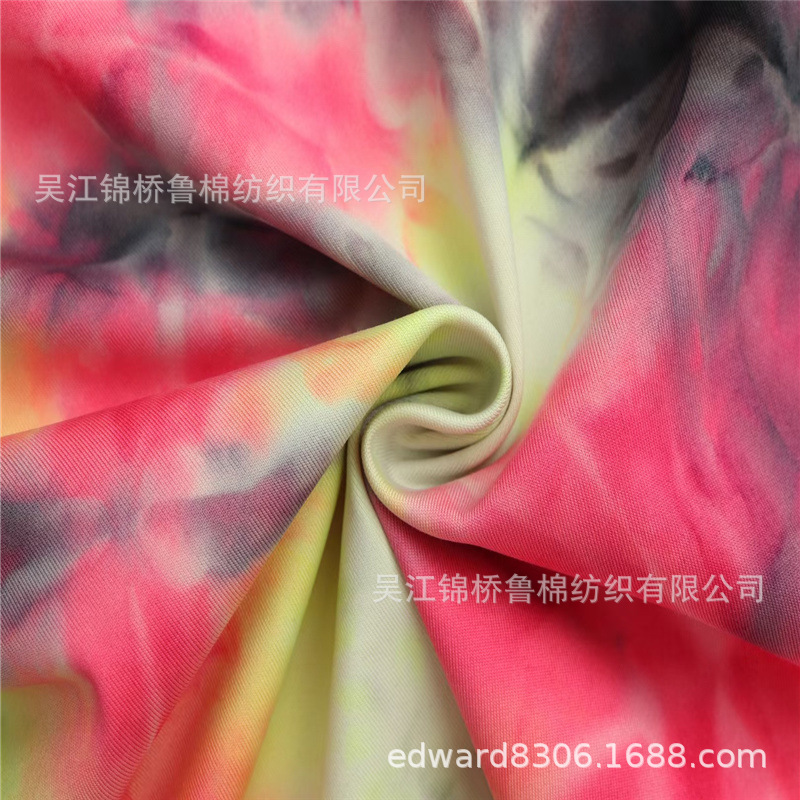 针织布段彩数码印花扎染车间泳装布